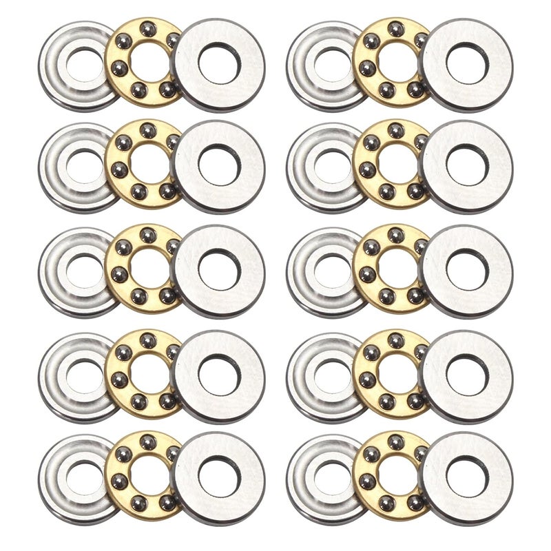 STYUI (10Pcs) F3-8M Miniature Thrust Ball Bearings 3mm x 8mm x 3.5mm Miniature Plane Thrust Bearings Chrome Steel One Way - Image 1
